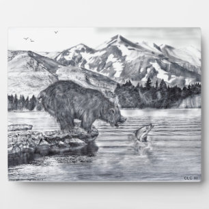 Fishing Bear Plaque