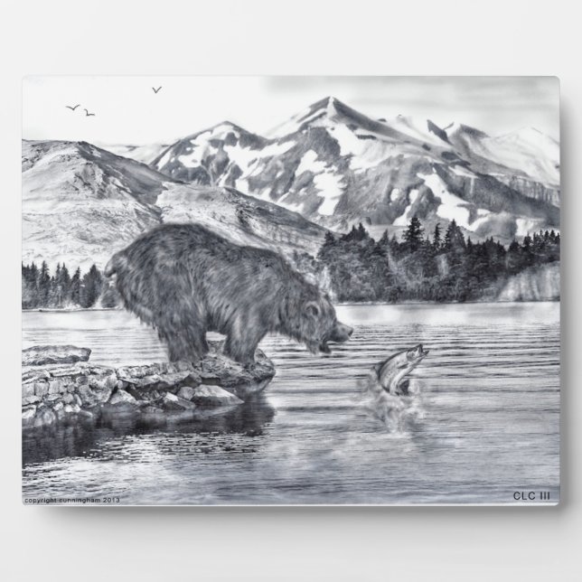 Fishing Bear Plaque (Front)