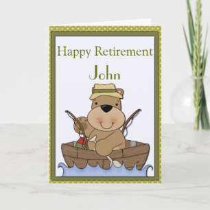 Fishing Bear Retirement Card