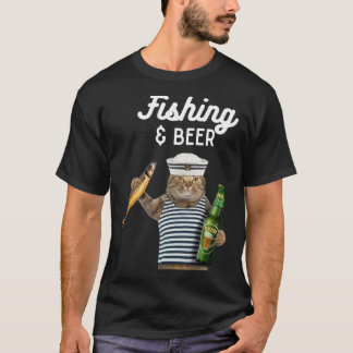 Fishing & Beer Cat T-Shirt