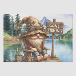 Fishing Beer Drinking Gnome Tissue Paper