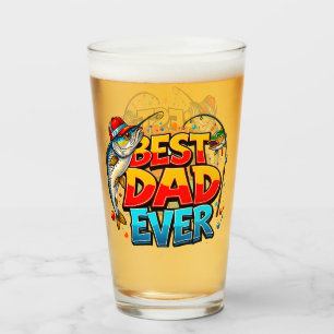 Fishing Best Dad Ever Fish Graffiti Glass