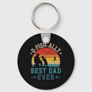Fishing Best Dad Ever Ofishally Sunset Fisherman Key Ring