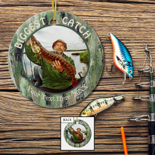 Fishing BIGGEST CATCH Photo Keepsake Ceramic Ornament