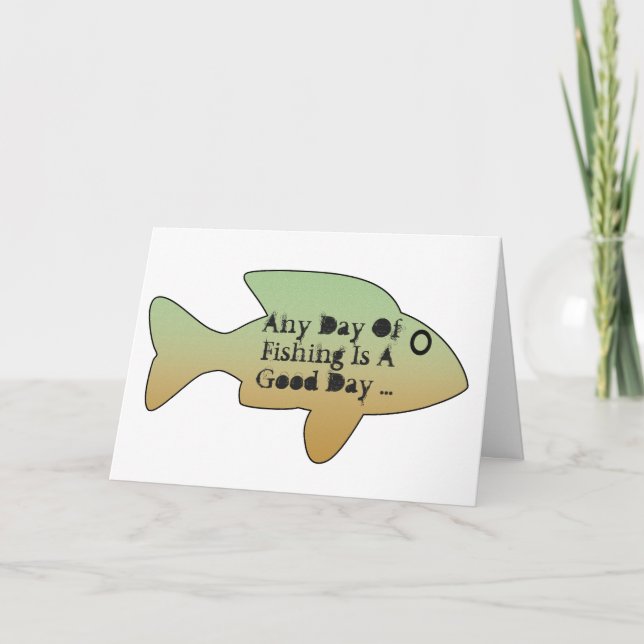 Fishing birthday, big fish on front. card (Front)