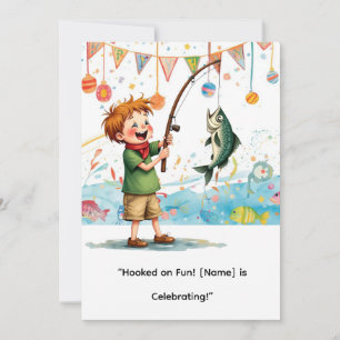 Fishing Birthday for Little Anglers Party  Invitation
