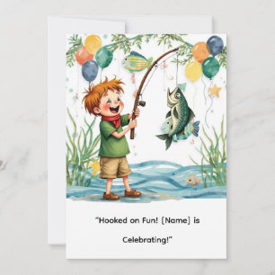 Fishing Birthday for Little Anglers Party  Invitation