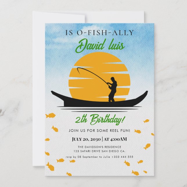 fishing  Birthday Invitation (Front)