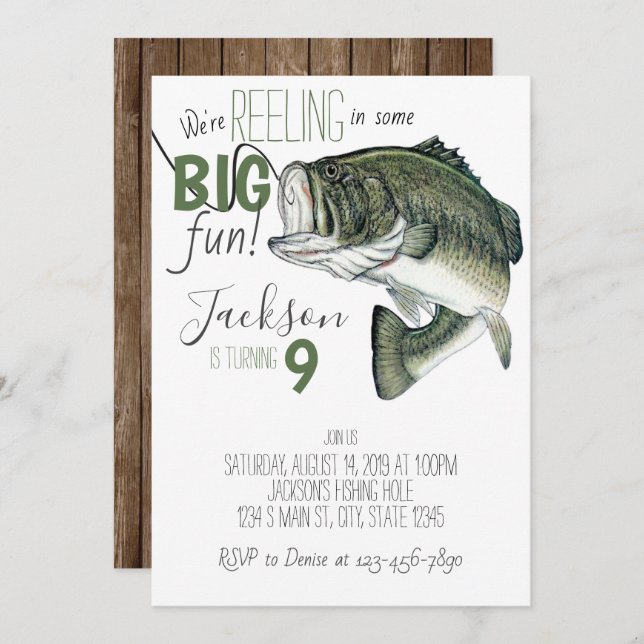 Fishing Birthday Invitation (Front/Back)