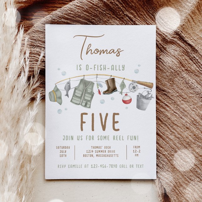  Fishing Birthday O-Fish-Ally The Big One Birthday Invitation (Creator Uploaded)