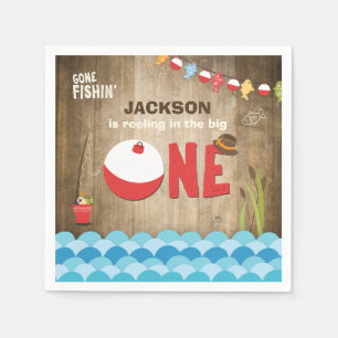 Fishing Birthday Paper Napkin Reeling the big one