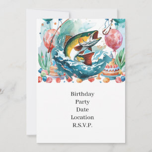 Fishing Birthday Party  Invitation