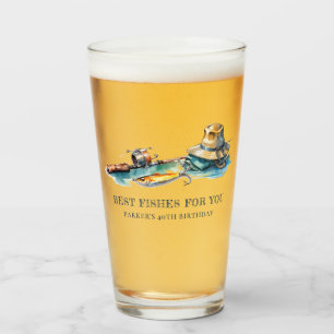 Fishing Birthday Party Personalised Funny Glass