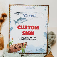 Fishing Birthday Party Table Sign