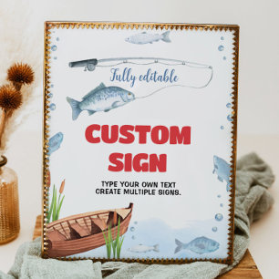 Fishing Birthday Party Table Sign