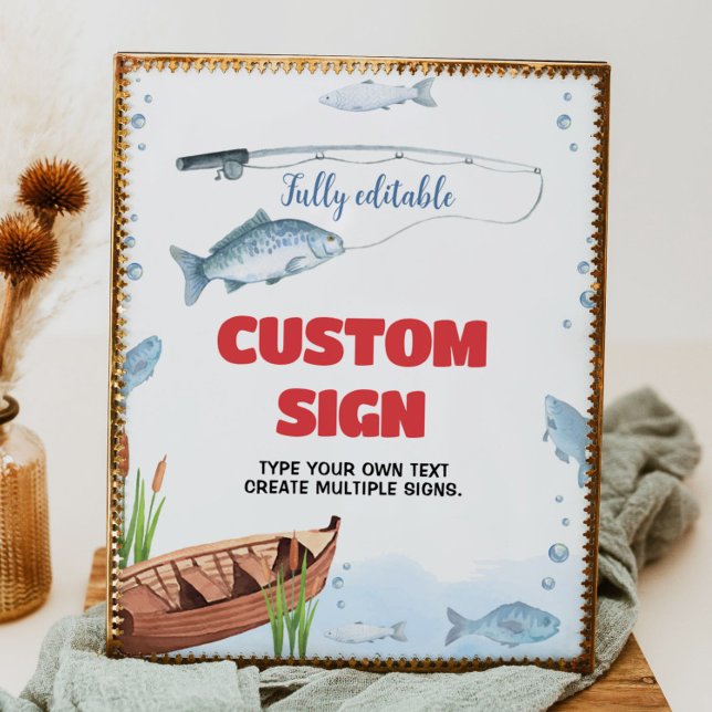 Fishing Birthday Party Table Sign (Creator Uploaded)