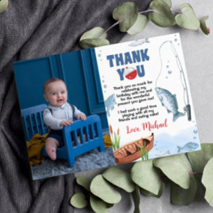 Fishing Birthday Photo Thank You Card