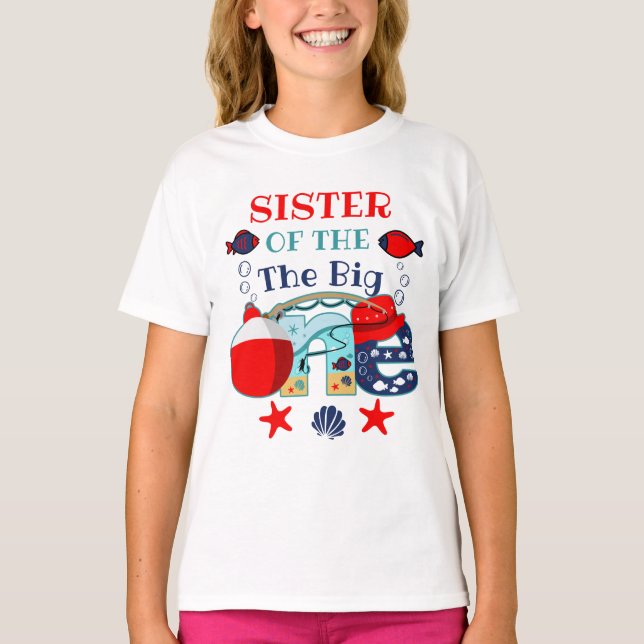 Fishing birthday sister of the Birthday Boy T-Shirt (Front)