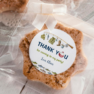 Fishing Birthday Sticker Favour Tag