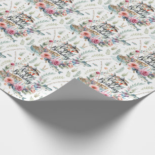 Fishing Birthday themed with text Happy Birthday  Wrapping Paper