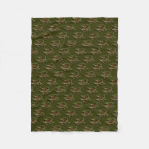 Fishing Blanket Salmon Fish Art Fleece Blanket