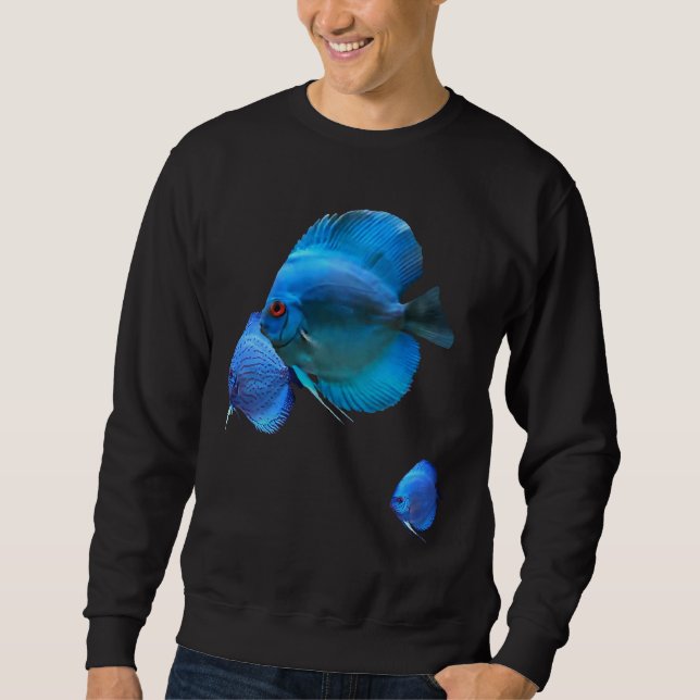 Fishing Blue Discus Fish  Sweatshirt (Front)