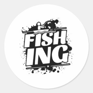 Fishing Boat Angler Fishing Classic Round Sticker