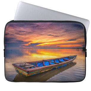 Fishing Boat At Sunrise Jubakar Beach Laptop Sleeve