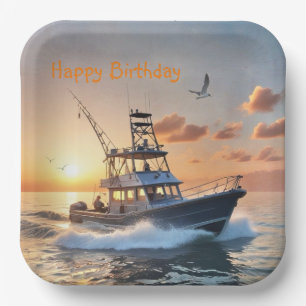 Fishing Boat Birthday Paper Plate