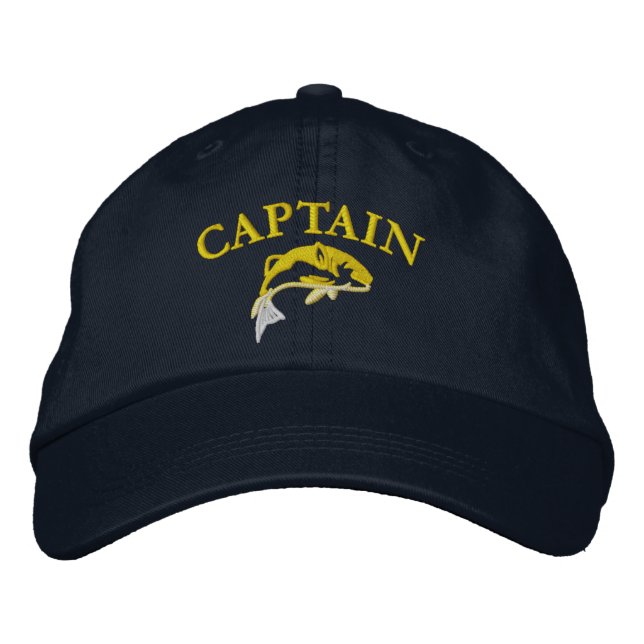 Fishing boat captain embroidered hat (Front)