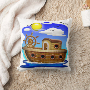 Fishing Boat Cartoon Cushion