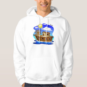 Fishing Boat Cartoon Hoodie
