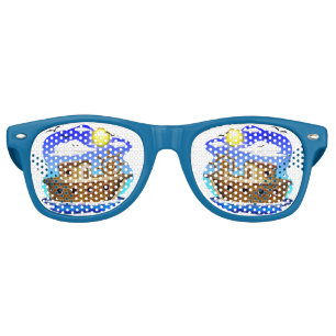 Fishing Boat Cartoon  Retro Sunglasses