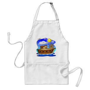 Fishing Boat Cartoon Standard Apron