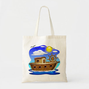 Fishing Boat Cartoon Tote Bag