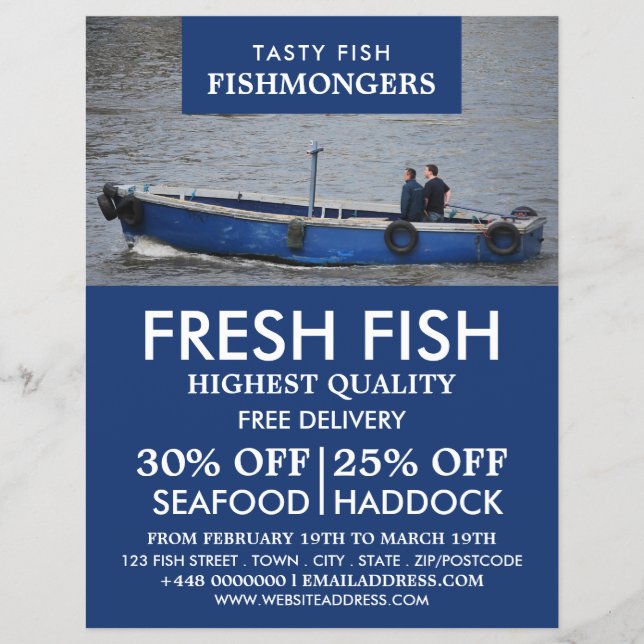 Fishing Boat, Fishmonger/Wife, Fish Market Flyer (Front)