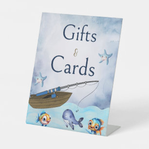 Fishing boat Gift and Cards  Pedestal Sign