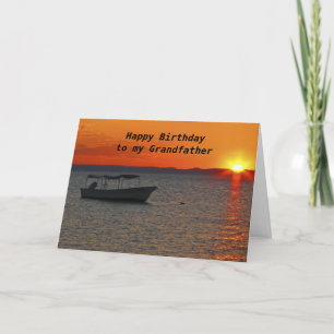 Fishing Boat  Happy Birthday Grandfather Card