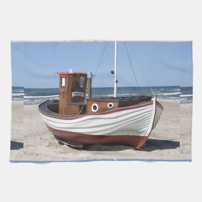 Fishing Boat Image Tea Towel (Horizontal)