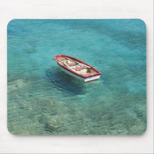 Fishing boat in clear, colourful water, Mani Mouse Pad