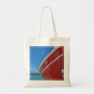 Fishing Boat In The Port Of Mykonos In Cyclades Tote Bag