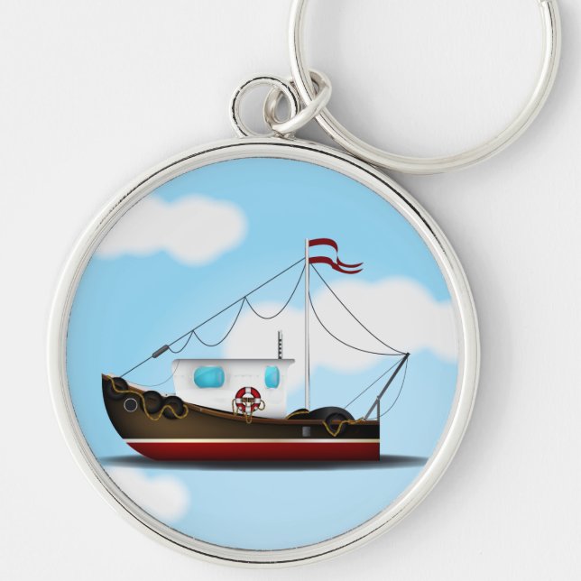 Fishing Boat Key Ring (Front)