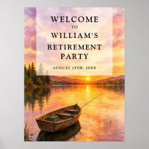 Fishing Boat Lake Retirement Party Welcome Sign