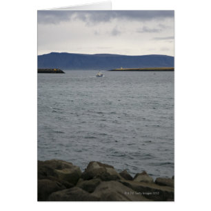Fishing boat leaving harbour, Reykjavik, Iceland