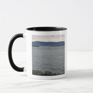 Fishing boat leaving harbour, Reykjavik, Iceland Mug