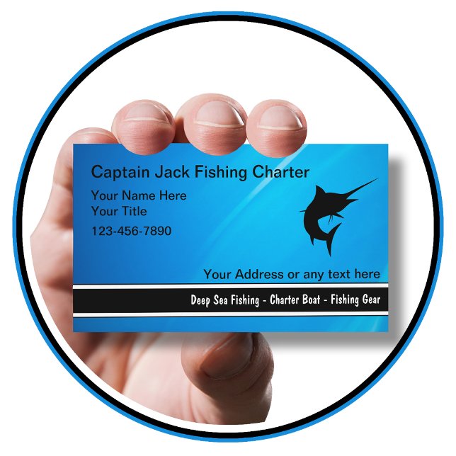 Fishing Boat Marlin Symbol Business Cards (Creator Uploaded)