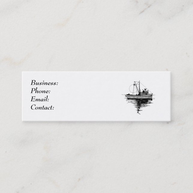 Fishing Boat Mini Business Card (Front)