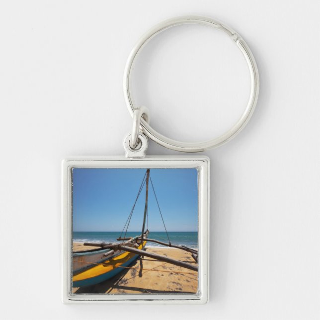 Fishing Boat Moored On Beach Key Ring (Front)