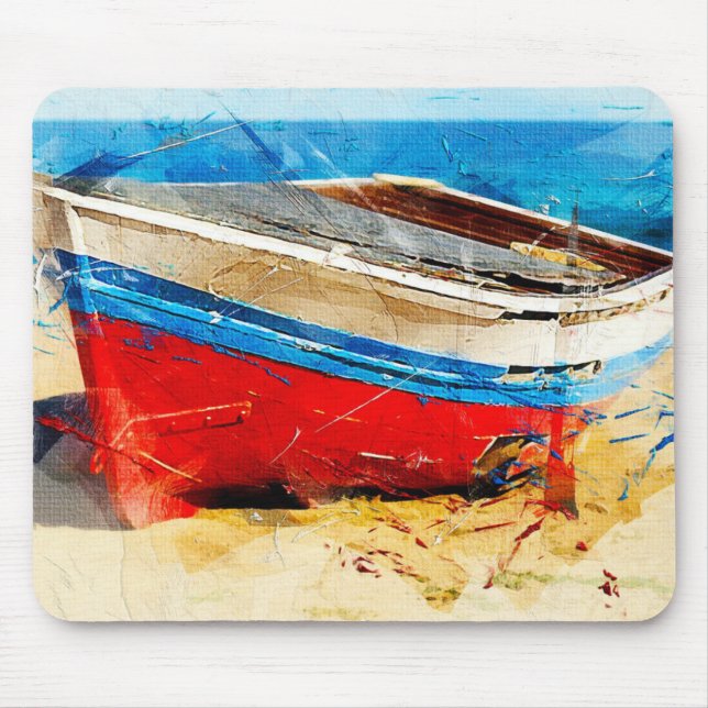 Fishing Boat Mouse Pad (Front)
