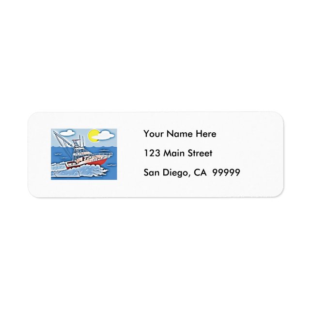 Fishing Boat on the High Seas Return Address Label (Front)